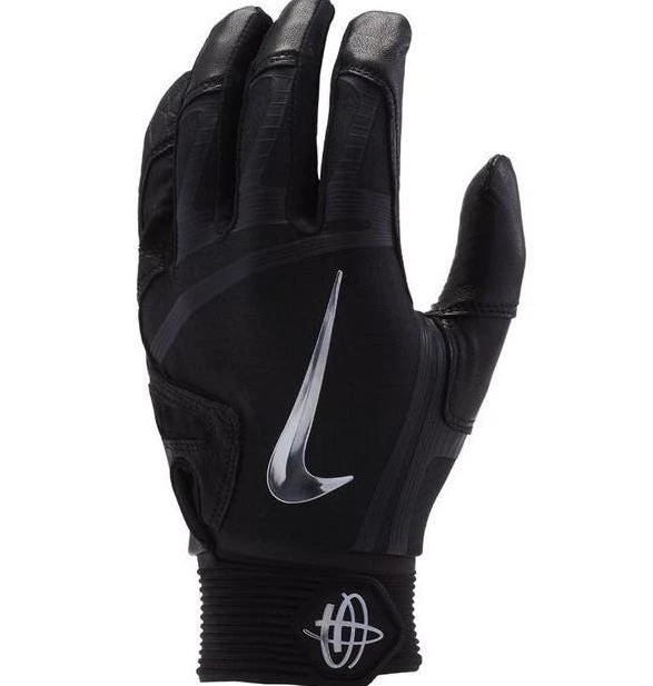 Nike Hurache Elite Adult Batting Gloves Black/Chrome 1 Nike Hurache Elite Adult Batting Gloves Black/Chrome
